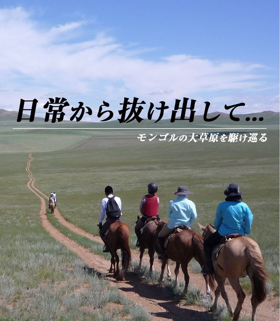 モンゴルの大草原を駆け巡る